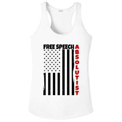 Free Speech Absolutist American Flag Ladies PosiCharge Competitor Racerback Tank