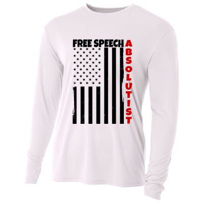 Free Speech Absolutist American Flag Cooling Performance Long Sleeve Crew