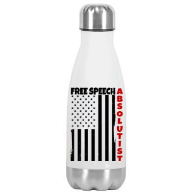 Free Speech Absolutist American Flag Stainless Steel Insulated Water Bottle