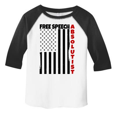 Free Speech Absolutist American Flag Toddler Fine Jersey T-Shirt