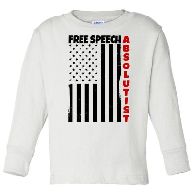 Free Speech Absolutist American Flag Toddler Long Sleeve Shirt