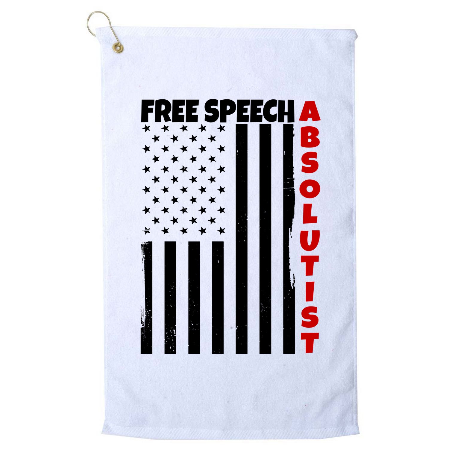 Free Speech Absolutist American Flag Golf Towel