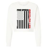 Free Speech Absolutist American Flag Cropped Pullover Crew