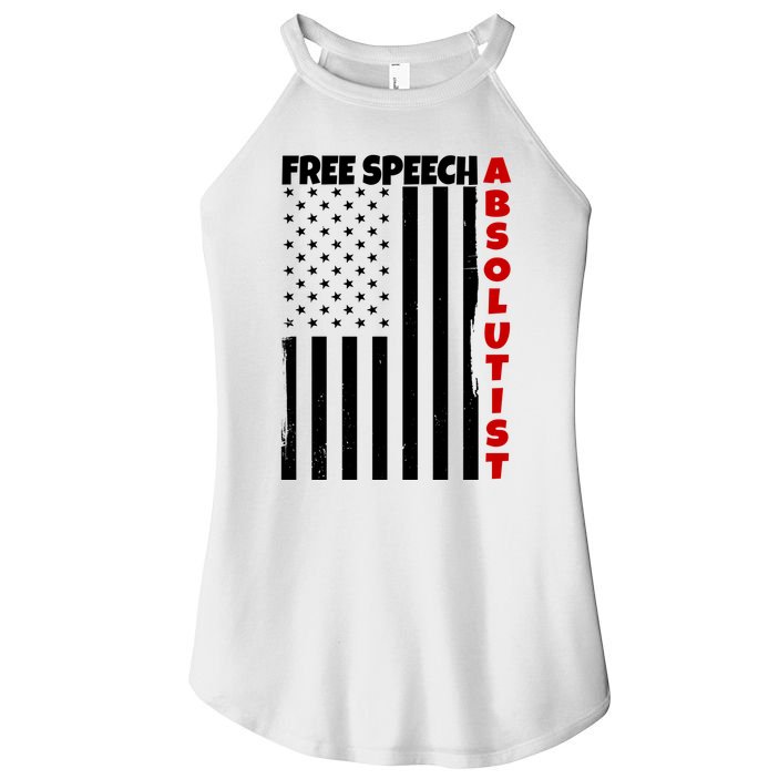 Free Speech Absolutist American Flag Women's Perfect Tri Rocker Tank