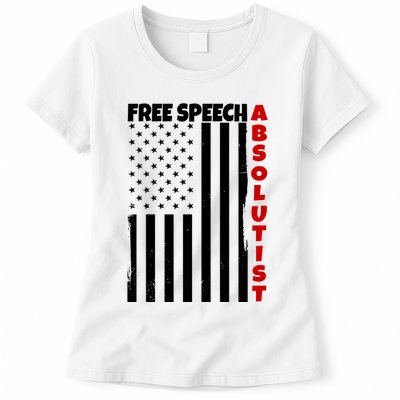 Free Speech Absolutist American Flag Womens T-Shirt