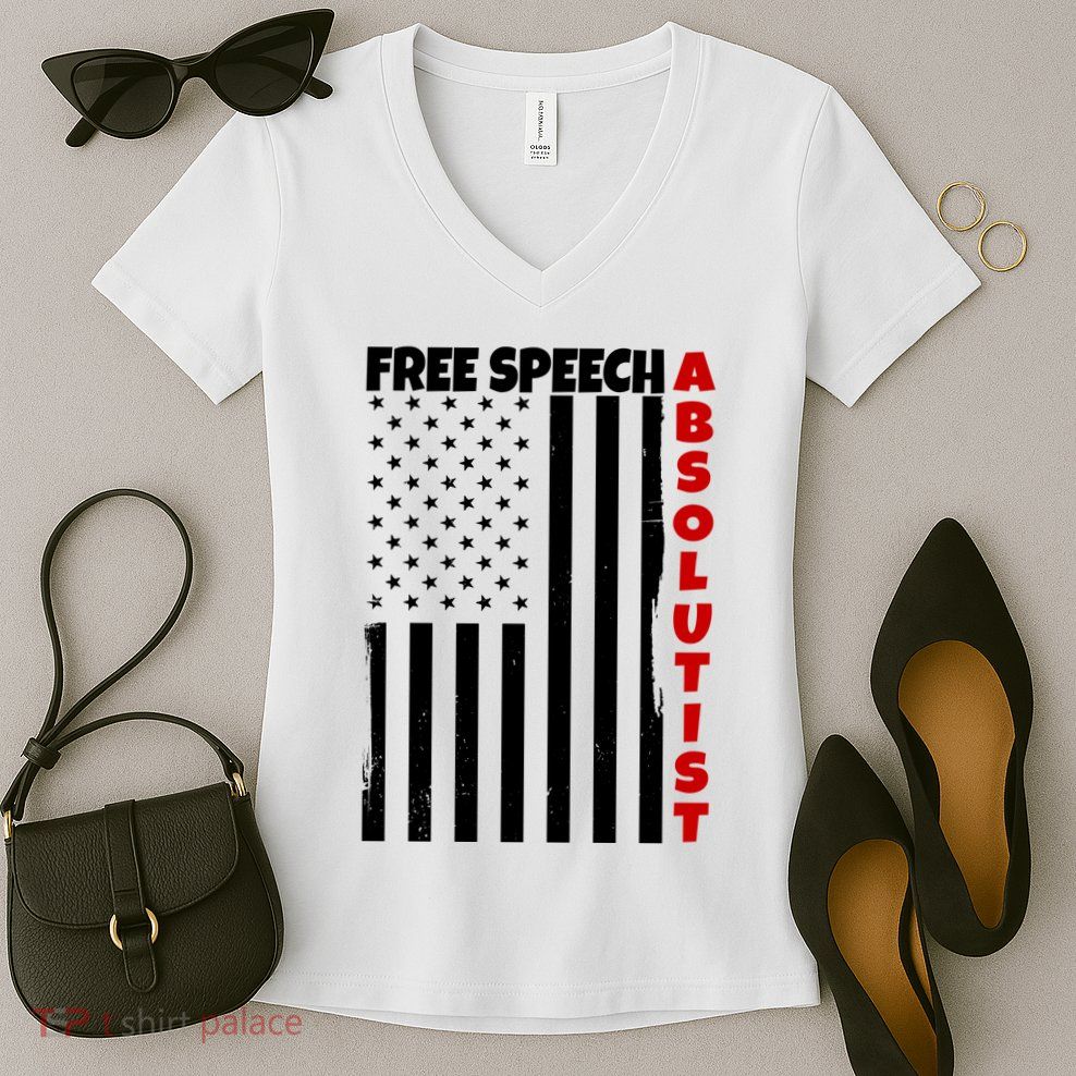 Free Speech Absolutist American Flag Women's V-Neck T-Shirt
