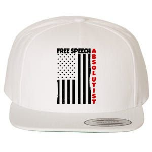 Free Speech Absolutist American Flag Wool Snapback Cap