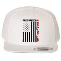 Free Speech Absolutist American Flag Wool Snapback Cap