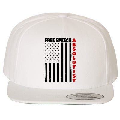 Free Speech Absolutist American Flag Wool Snapback Cap