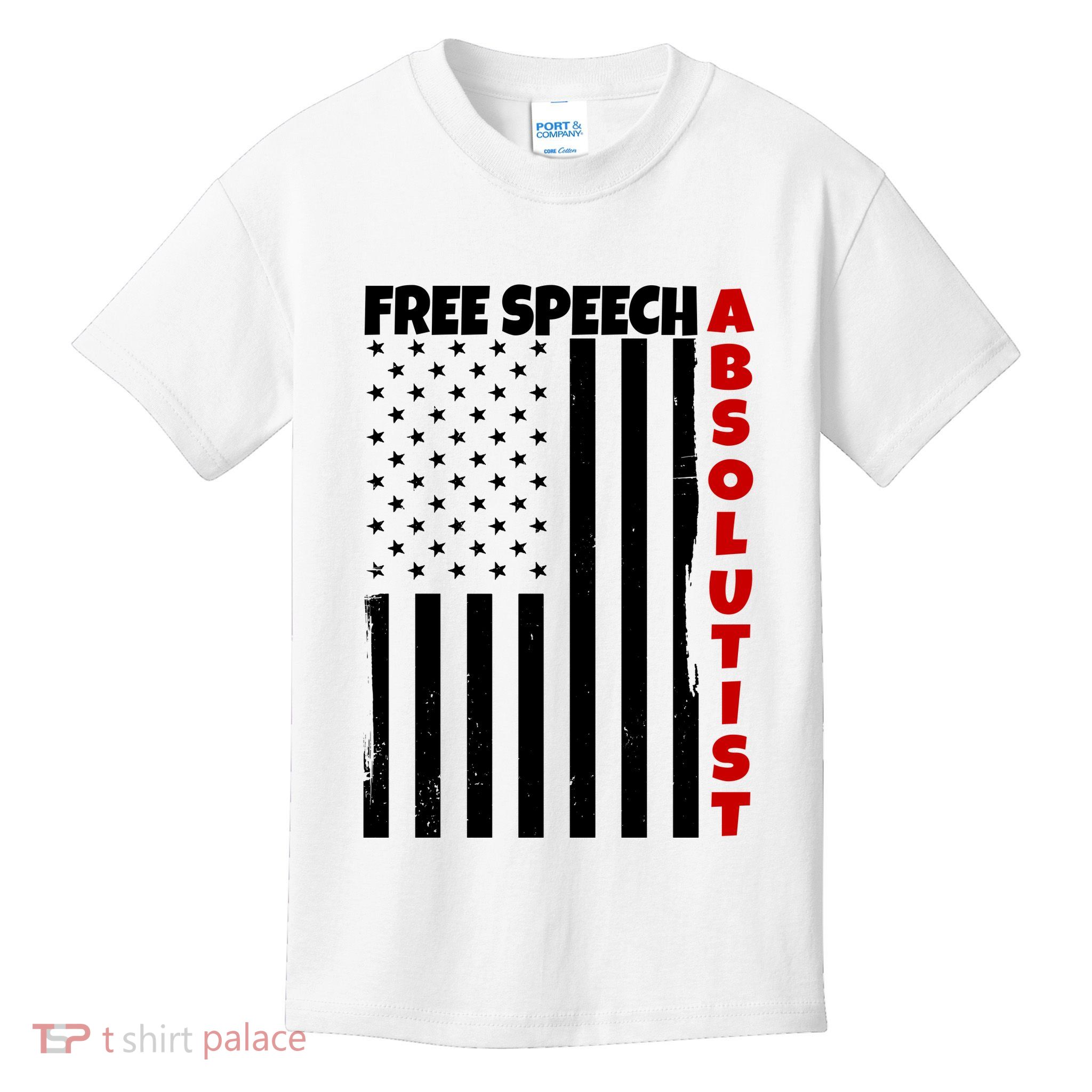 Free Speech Absolutist American Flag Kids T-Shirt