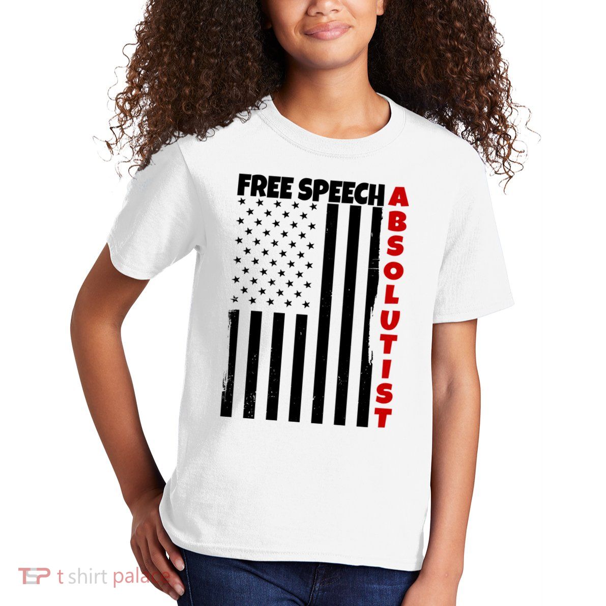 Free Speech Absolutist American Flag Kids T-Shirt