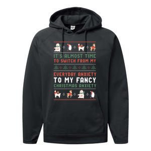 Funny Sarcastic Anxiety Mental Health Quote Ugly Christmas Performance Fleece Hoodie