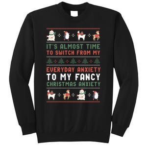 Funny Sarcastic Anxiety Mental Health Quote Ugly Christmas Sweatshirt