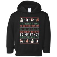 Funny Sarcastic Anxiety Mental Health Quote Ugly Christmas Toddler Hoodie