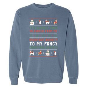 Funny Sarcastic Anxiety Mental Health Quote Ugly Christmas Garment-Dyed Sweatshirt