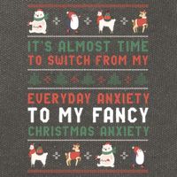 Funny Sarcastic Anxiety Mental Health Quote Ugly Christmas Cotton Canvas Backpack