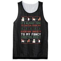 Funny Sarcastic Anxiety Mental Health Quote Ugly Christmas Mesh Reversible Basketball Jersey Tank