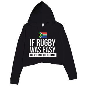 Funny South Africa Rugby Rugby Crop Fleece Hoodie