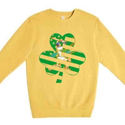 Funny Shamrock Baseball Players Catchers St Patrick's Day Gift Premium Crewneck Sweatshirt