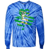 Funny Shamrock Baseball Players Catchers St Patrick's Day Gift Tie-Dye Long Sleeve Shirt