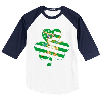 Funny Shamrock Baseball Players Catchers St Patrick's Day Gift Baseball Sleeve Shirt