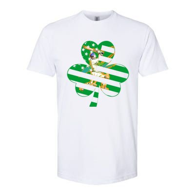 Funny Shamrock Baseball Players Catchers St Patrick's Day Gift Softstyle CVC T-Shirt