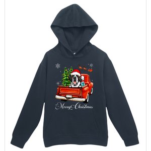 Funny Saint Bernard Ride Red Truck Merry Christmas Pajama Urban Pullover Hoodie