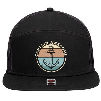 Funny Sailing Boating Sailor Boat Captain Awesome 7 Panel Mesh Trucker Snapback Hat