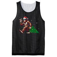 Funny Santa Bigfoot Christmas Tree Xmas Lights Sasquatch Mesh Reversible Basketball Jersey Tank