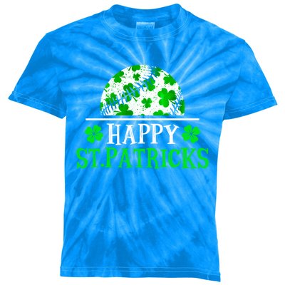 Funny Shamrock Baseball St Patricks Day Gift Kids Tie-Dye T-Shirt