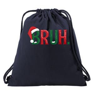 Funny Saying Bruh Meme Matching Christmas Gift Drawstring Bag