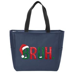 Funny Saying Bruh Meme Matching Christmas Gift Zip Tote Bag