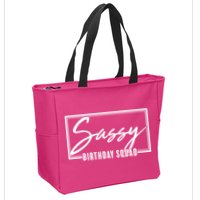 Funny Sassy Birthday Squad Matching Group Shirts Zip Tote Bag