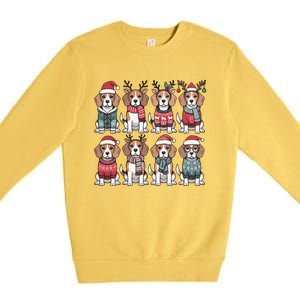 Funny Santa Beagle Christmas Beagle Dog Lover Xmas Dog Mom Great Gift Premium Crewneck Sweatshirt