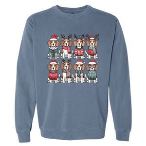 Funny Santa Beagle Christmas Beagle Dog Lover Xmas Dog Mom Great Gift Garment-Dyed Sweatshirt