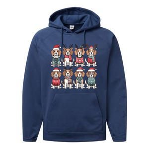 Funny Santa Beagle Christmas Beagle Dog Lover Xmas Dog Mom Great Gift Performance Fleece Hoodie