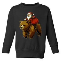 Funny Santa Bear Christmas Graphic Xmas Toddler Sweatshirt