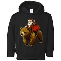 Funny Santa Bear Christmas Graphic Xmas Toddler Hoodie