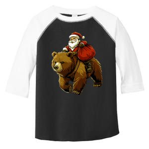 Funny Santa Bear Christmas Graphic Xmas Toddler Fine Jersey T-Shirt