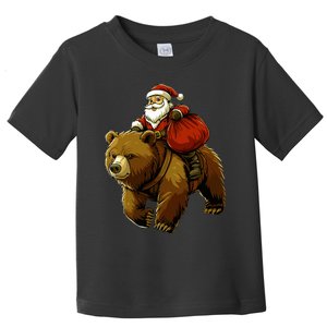 Funny Santa Bear Christmas Graphic Xmas Toddler T-Shirt