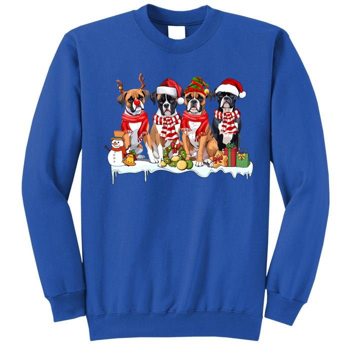 Funny Santa Boxer Dog Christmas Boxer Dog Lover Boxer Mom Gift Tall Sweatshirt