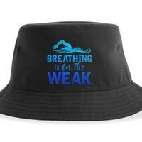 Funny Swimmer Breathing Is For The Weak Sports Swimming Sustainable Bucket Hat