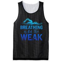 Funny Swimmer Breathing Is For The Weak Sports Swimming Mesh Reversible Basketball Jersey Tank