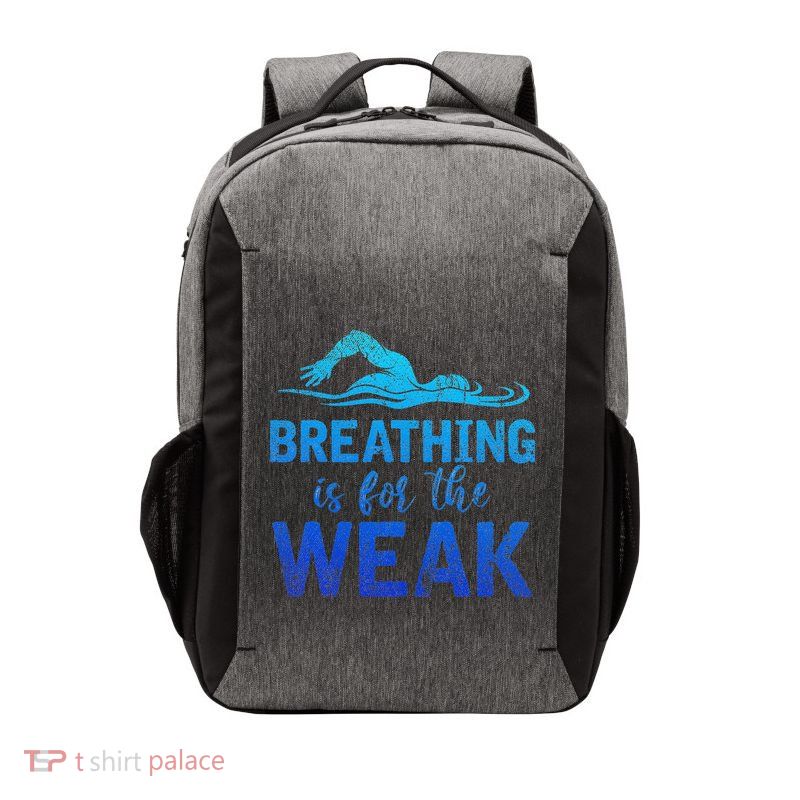 Funny Swimmer Breathing Is For The Weak Sports Swimming Vector Backpack