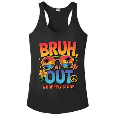 Funny Summer Break Bruh We Out Last Day Of School Teacher Ladies PosiCharge Competitor Racerback Tank