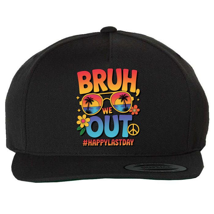 Funny Summer Break Bruh We Out Last Day Of School Teacher Wool Snapback Cap