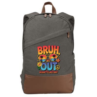 Funny Summer Break Bruh We Out Last Day Of School Teacher Cotton Canvas Backpack