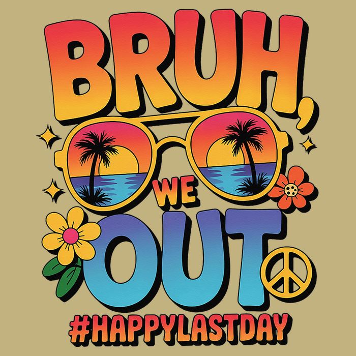Funny Summer Break Bruh We Out Last Day Of School Teacher Cooling Performance Crew T-Shirt