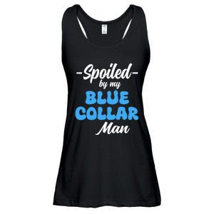 Funny Spoiled By My Blue Collar ManHusband Wife Girlfriend Ladies Essential Flowy Tank