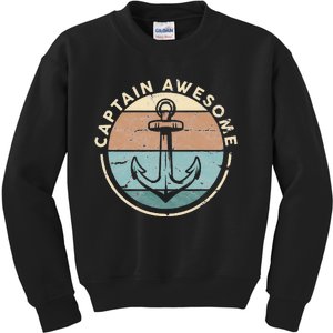 Funny Sailing Boating Sailor Boat Captain Awesome Kids Sweatshirt